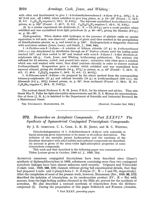 372. Researches on acetylenic compounds. Part XXXVI. The synthesis of symmetrical conjugated triacetylenic compounds