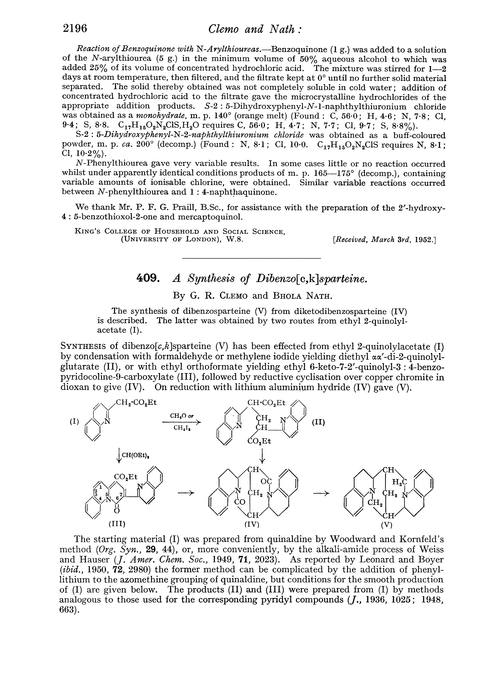409. A synthesis of dibenzo[c,k]sparteine