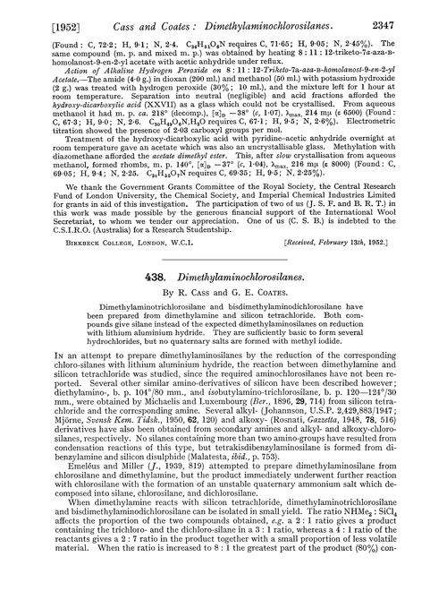 438. Dimethylaminochlorosilanes