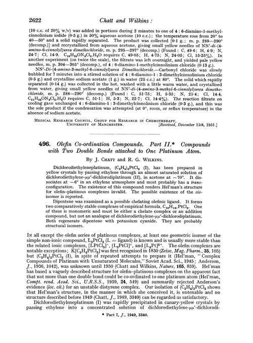 496. Olefin co-ordination compounds. Part II. Compounds with two double bonds attached to one platinum atom