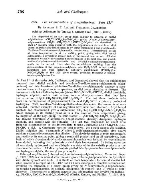 527. The isomerisation of sulphilimines. Part II