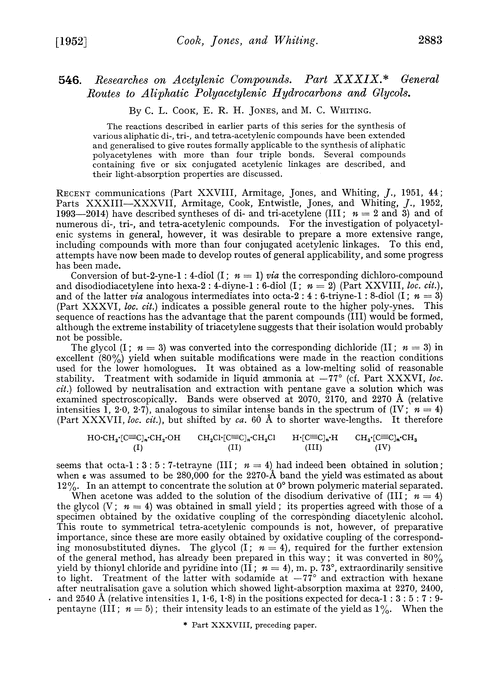 546. Researches on acetylenic compounds. Part XXXIX. General routes to aliphatic polyacetylenic hydrocarbons and glycols