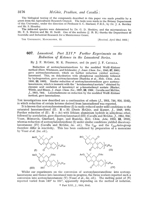 607. Lanosterol. Part XIV. Further experiments on the reduction of ketones in the lanosterol series