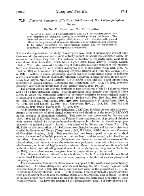 716. Potential chemical pituitary inhibitors of the polyarylethylene series
