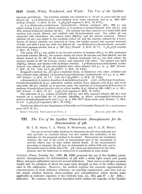 737. The use of the Spekker photoelectric absorptiometer for the determination of pH