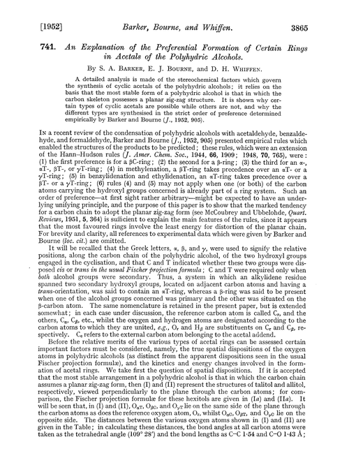 741. An explanation of the preferential formation of certain rings in acetals of the polyhydric alcohols