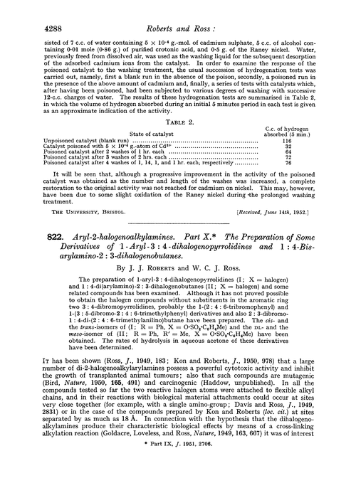 822. Aryl-2-halogenoalkylamines. Part X. The preparation of some derivatives of 1-aryl-3 : 4-dihalogenopyrrolidines and 1 : 4-bisarylamino-2 : 3-dihalogenobutanes