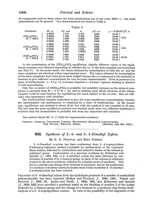 825. Synthesis of 3 : 4- and 3 : 5-dimethyl xylose