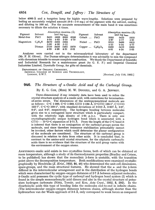 946. The structure of α-oxalic acid and of the carboxyl group