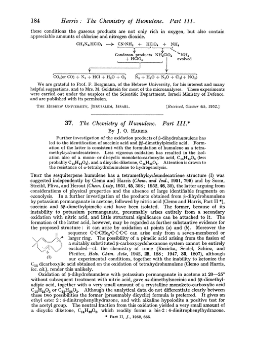 37. The chemistry of humulene. Part III