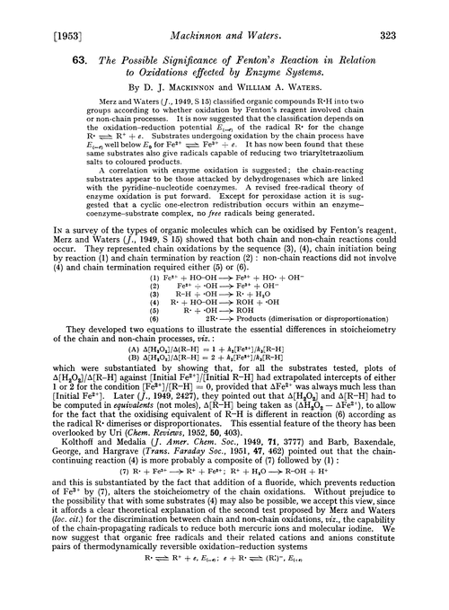 63. The possible significance of Fenton's reaction in relation to oxidations effected by enzyme systems