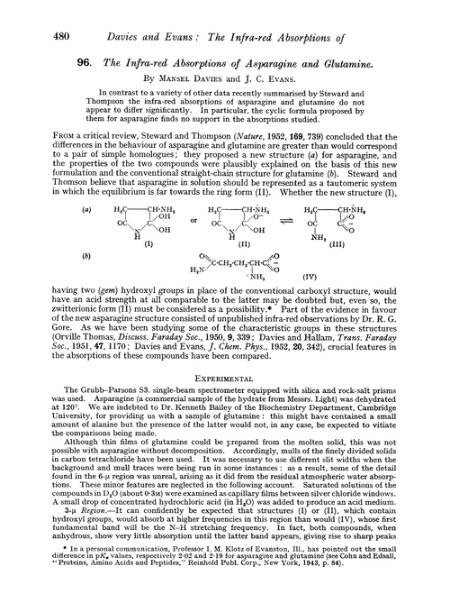 96. The infra-red absorptions of asparagine and glutamine