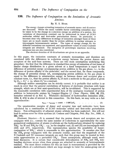 138. The influence of conjugation on the ionization of aromatic amines