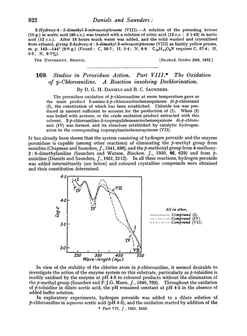 169. Studies in peroxidase action. Part VIII. The oxidation of p-chloroaniline. A reaction involving dechlorination