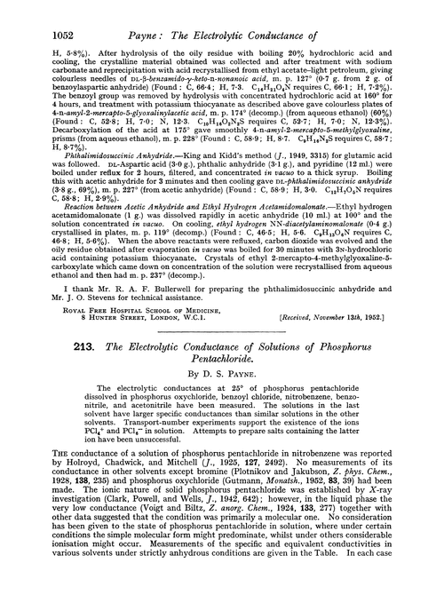 213. The electrolytic conductance of solutions of phosphorus pentachloride