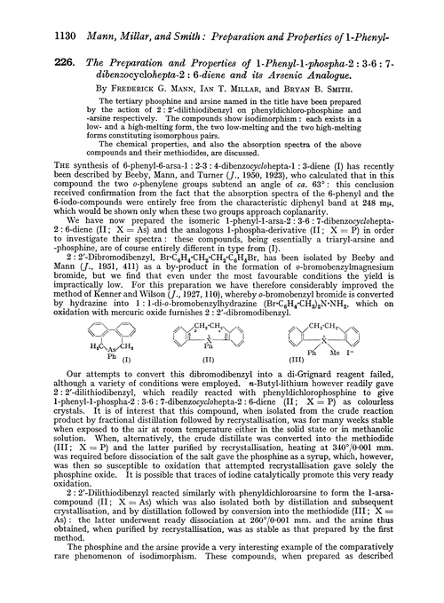 226. The preparation and properties of 1-phenyl-1-phospha-2 : 3-6 : 7-dibenzocyclohepta-2 : 6-diene and its arsenic analogue