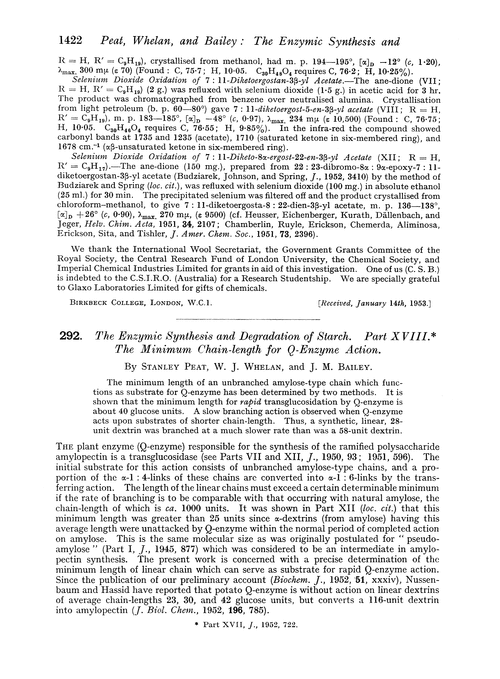 292. The enzymic synthesis and degradation of starch. Part XVIII. The minimum chain-length for Q-enzyme action