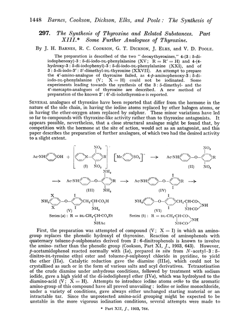 297. The synthesis of thyroxine and related substances. Part XIII. Some further analogues of thyroxine
