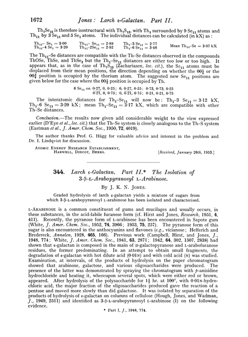 344. Larch Îµ-galactan. Part II. The isolation of 3-β-L-arabopyranosyl L-arabinose