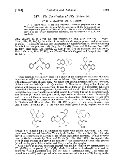 387. The constitution of Ciba Yellow 3G