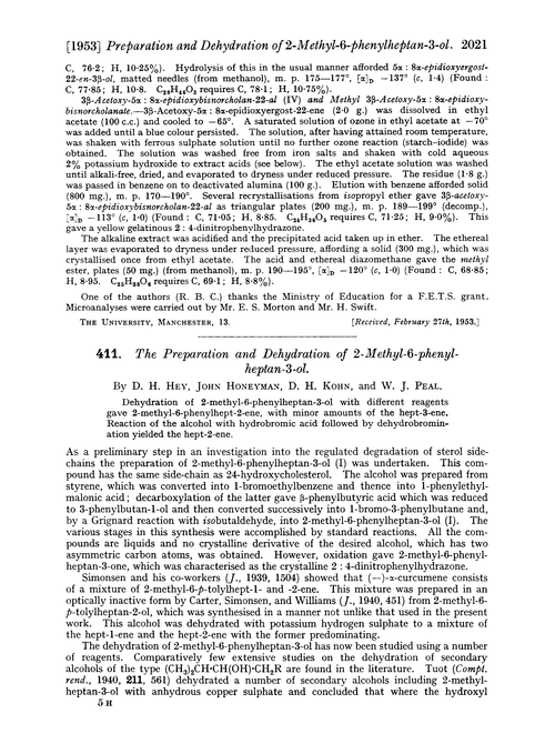 411. The preparation and dehydration of 2-methyl-6-phenyl-heptan-3-ol