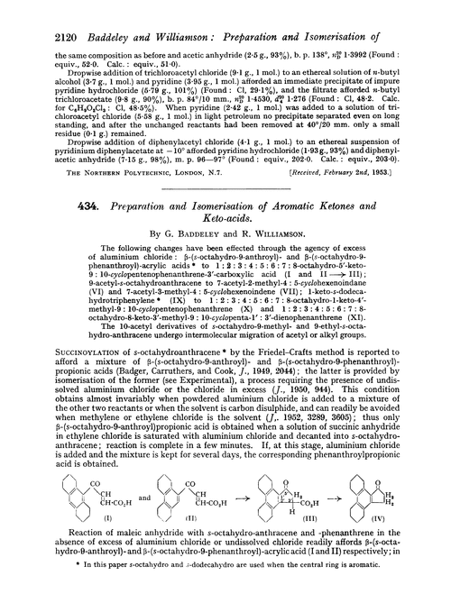 434. Preparation and isomerisation of aromatic ketones and keto-acids