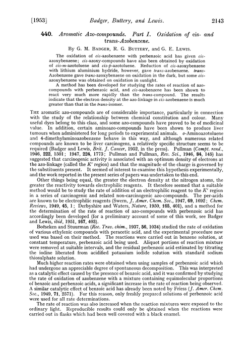 440. Aromatic azo-compounds. Part I. Oxidation of cis- and trans-azobenzene