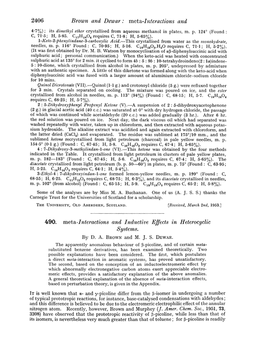490. meta-Interactions and inductive effects in heterocyclic systems