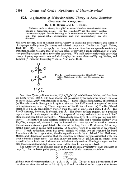 528. Application of molecular-orbital theory to some binuclear co-ordination compounds
