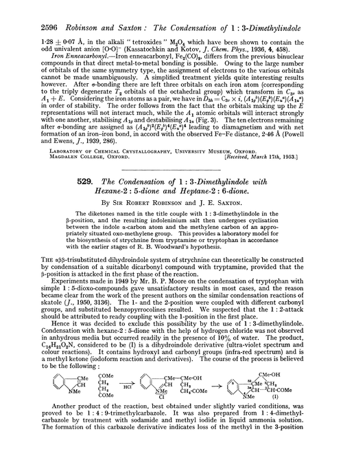 529. The condensation of 1: 3-dimethylindole with hexane-2: 5-dione and heptane-2: 6-dione