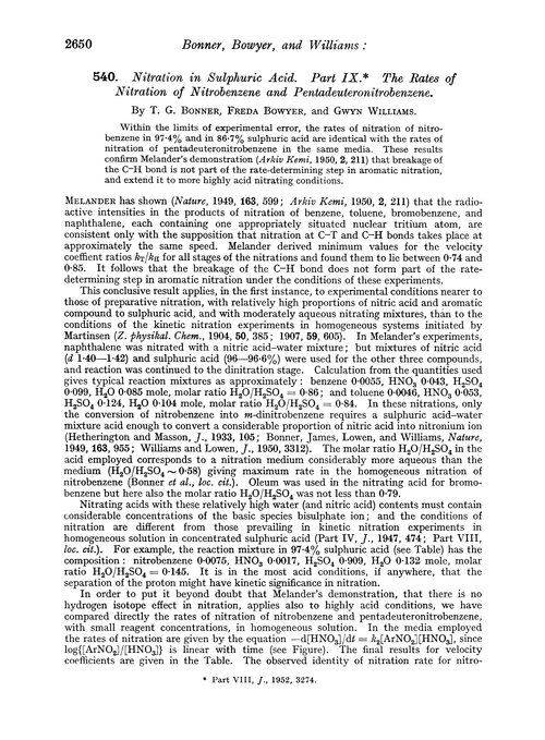 540. Nitration in sulphuric acid. Part IX. The rates of nitration of nitrobenzene and pentadeuteronitrobenzene