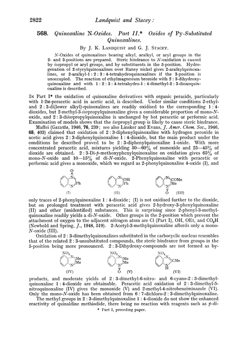 568. Quinoxaline N-oxides. Part II. Oxides of Py-substituted quinoxalines