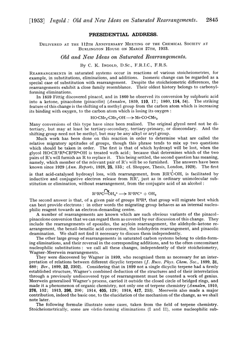 Presidential address. Old and new ideas on saturated rearrangements