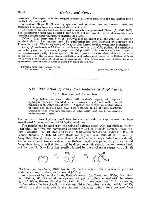 590. The action of some free radicals on naphthalene