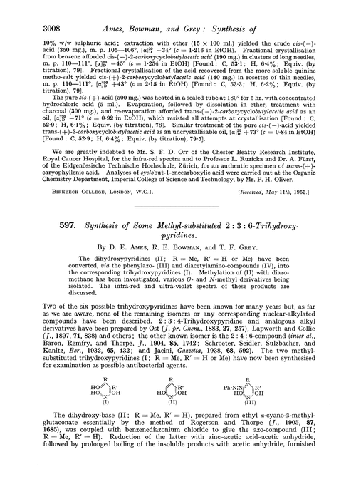 597. Synthesis of some methyl-substituted 2: 3: 6-trihydroxypyridines
