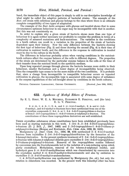 632. Syntheses of methyl ethers of fructose