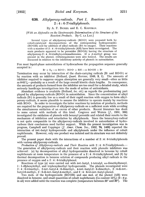 638. Alkylperoxy-radicals. Part I. Reactions with 2: 4: 6-trialkylphenols