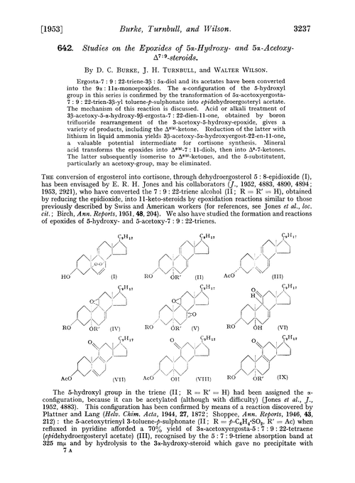 642. Studies on the epoxides of 5α-hydroxy- and 5α-acetoxy-Δ7:9-steroids