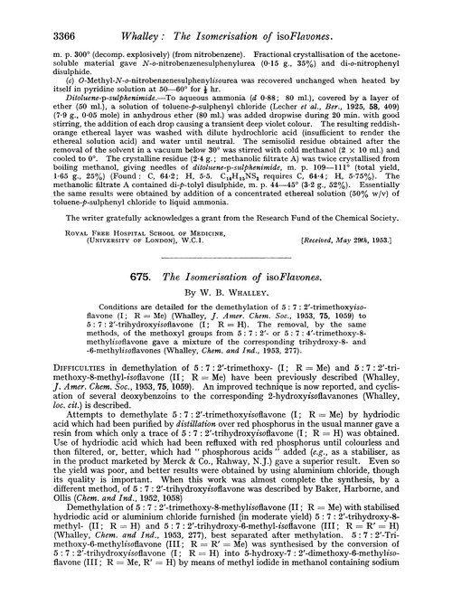 675. The isomerisation of isoflavones