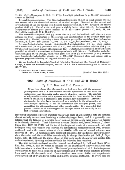 690. Rates of ionization of ·O–H and :N–H bonds