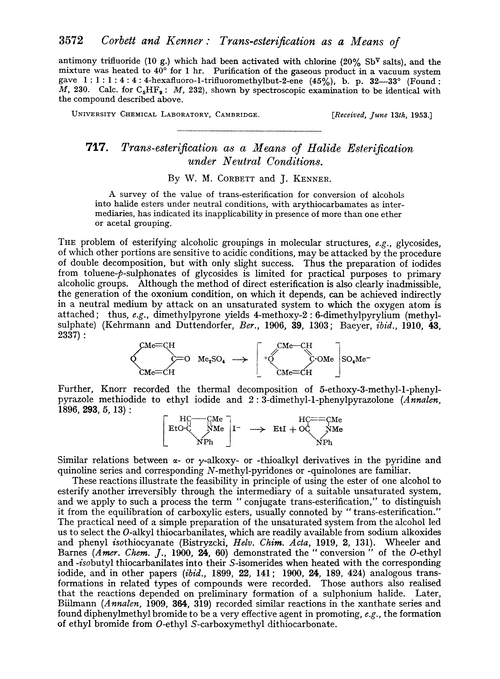 Trans-esterification as a means of halide esterification under neutral conditions