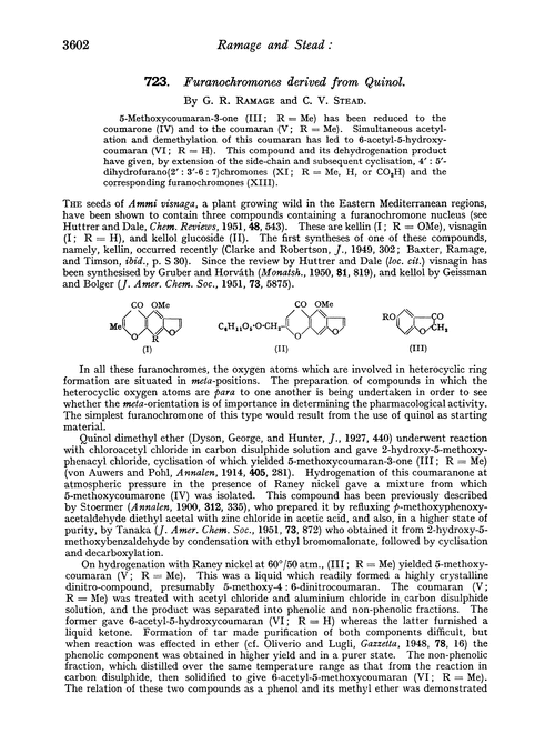 723. Furanochromones derived from quinol