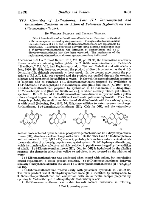 773. Chemistry of anthanthrone. Part II. Rearrangement and elimination reactions in the action of potassium hydroxide on two dibromoanthanthrones