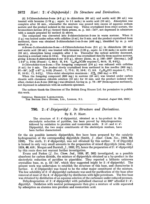 790. 2 : 4′-Dipiperidyl : its structure and derivatives