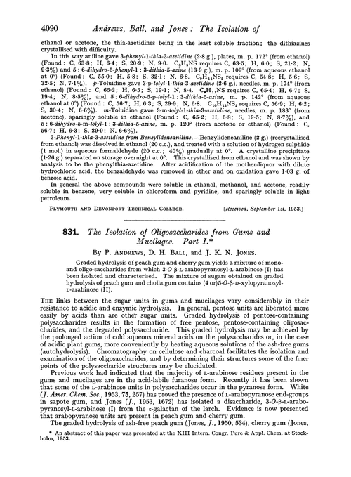 831. The isolation of oligosaccharides from gums and mucilages. Part I