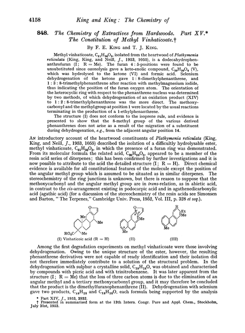 848. The chemistry of extractives from hardwoods. Part XV. The constitution of methyl vinhaticoate