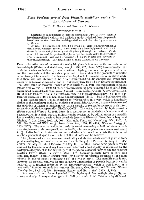 Some products formed from phenolic inhibitors during the autoxidation of cumene