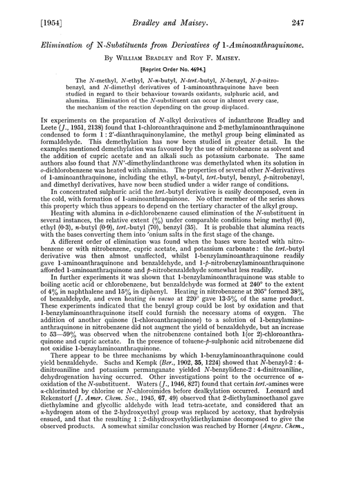 Elimination of N-substituents from derivatives of 1-aminoanthraquinone