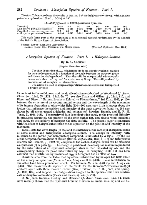 Absorption spectra of ketones. Part I. α-Halogeno-ketones