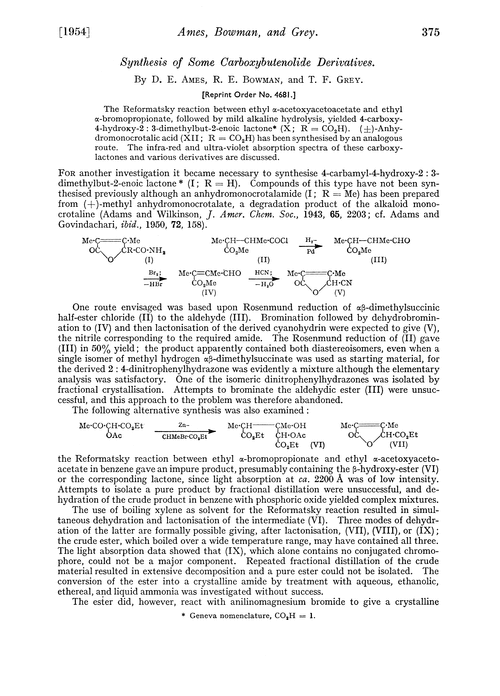 Synthesis of some carboxybutenolide derivatives